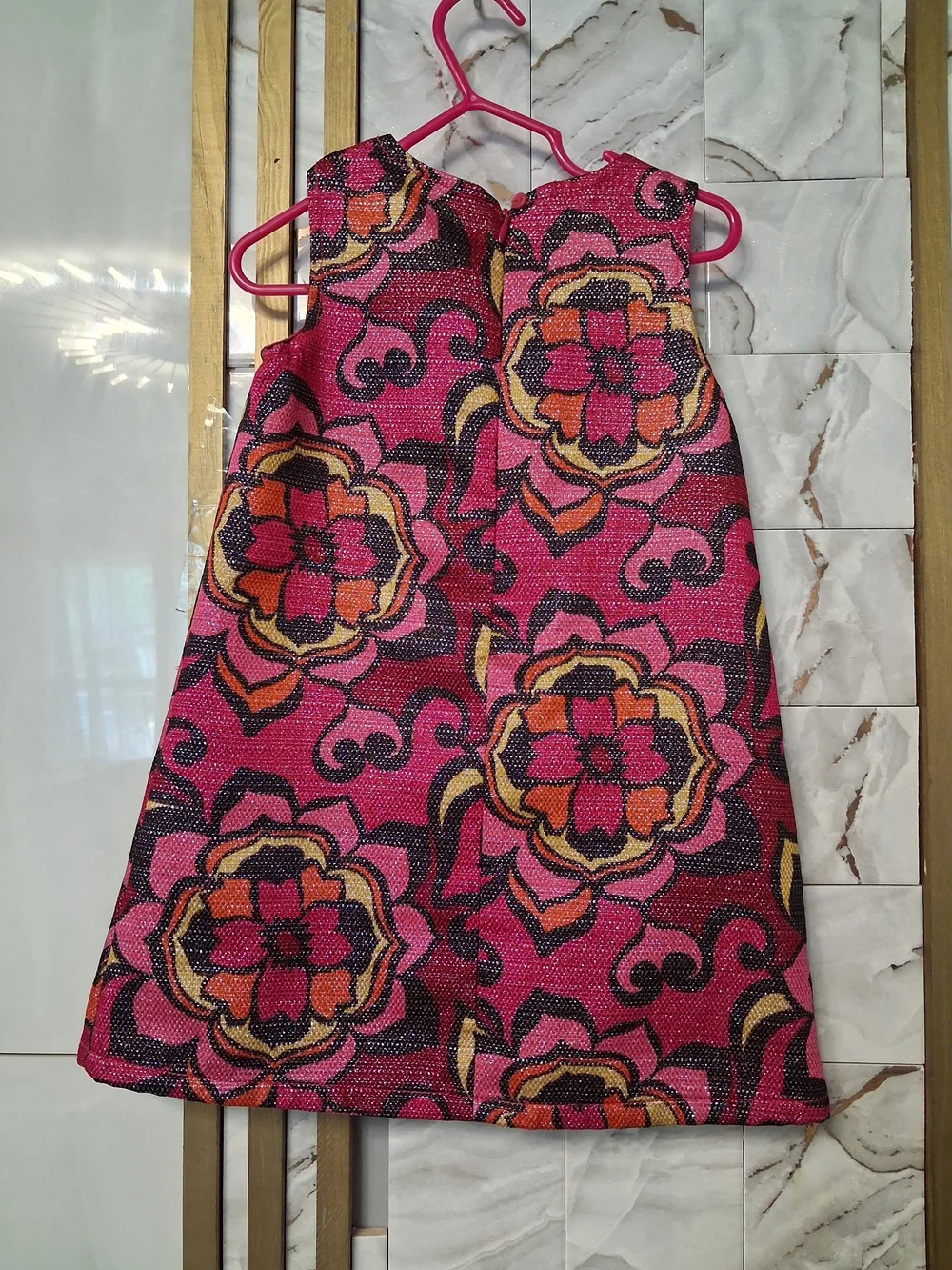 GAP Girls' Pink & Yellow Floral Sleeveless Dress